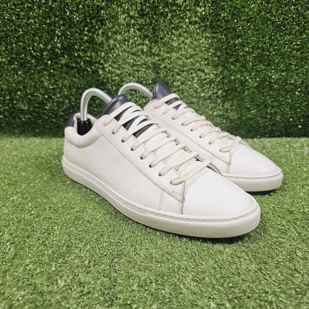 Oliver Cabell Low 1 'Ocean' White Leather Casual Italian Sneakers Mens 41 US 8